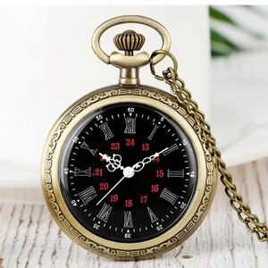 Vintage Style Pocket Watch with Chain